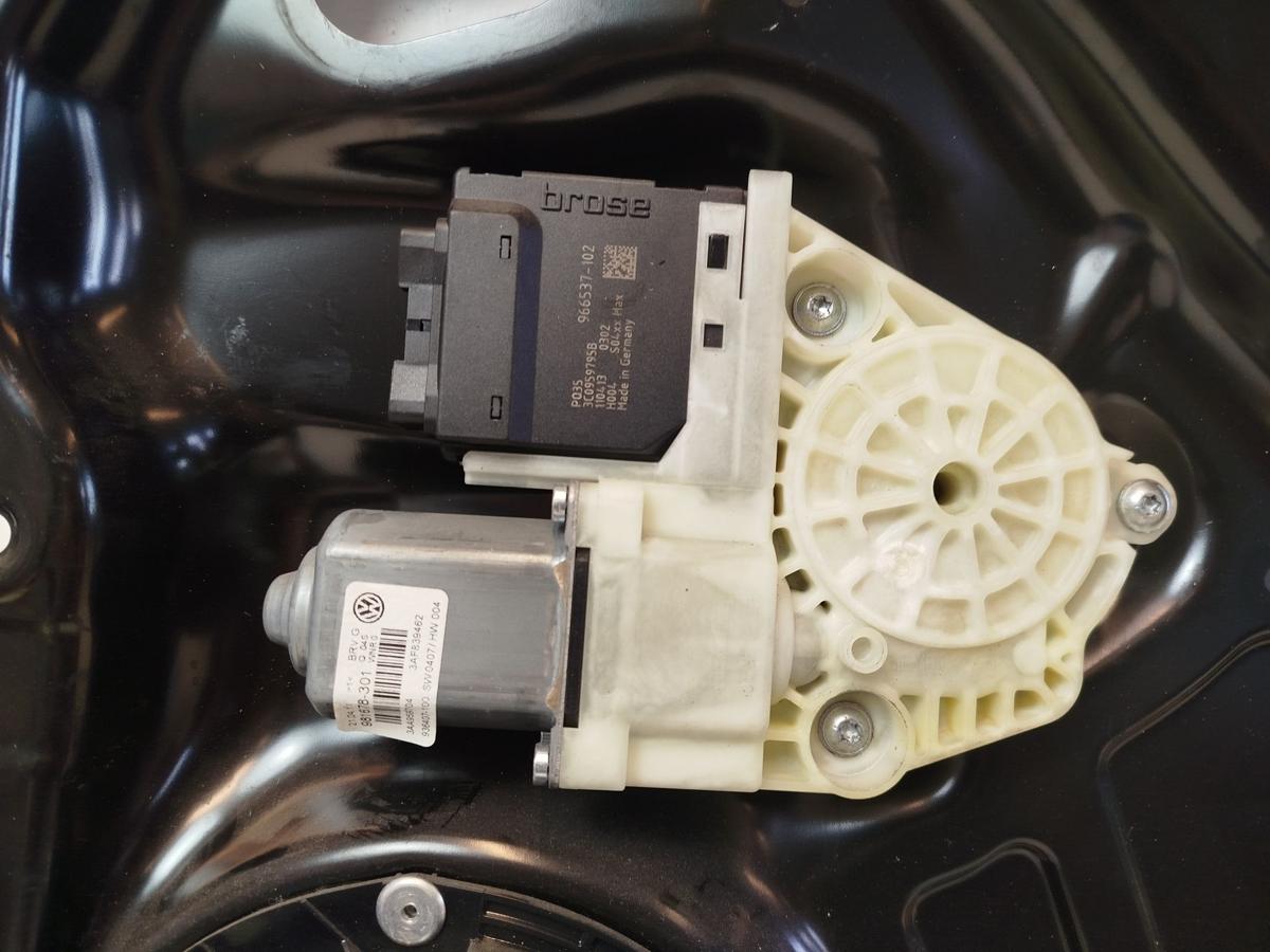 VW Passat 3C B7 Variant Fensterheber hinten rechts Motor Mechanik Grundplatte