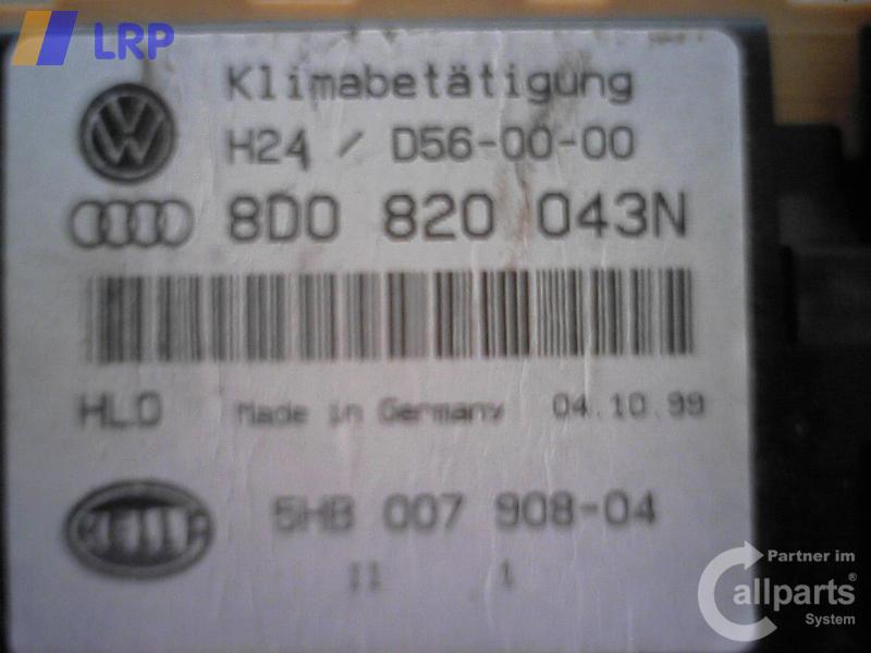 Audi A4 8D original Heizungsregulierung Klimabedienteil 8D0820043N BJ1999