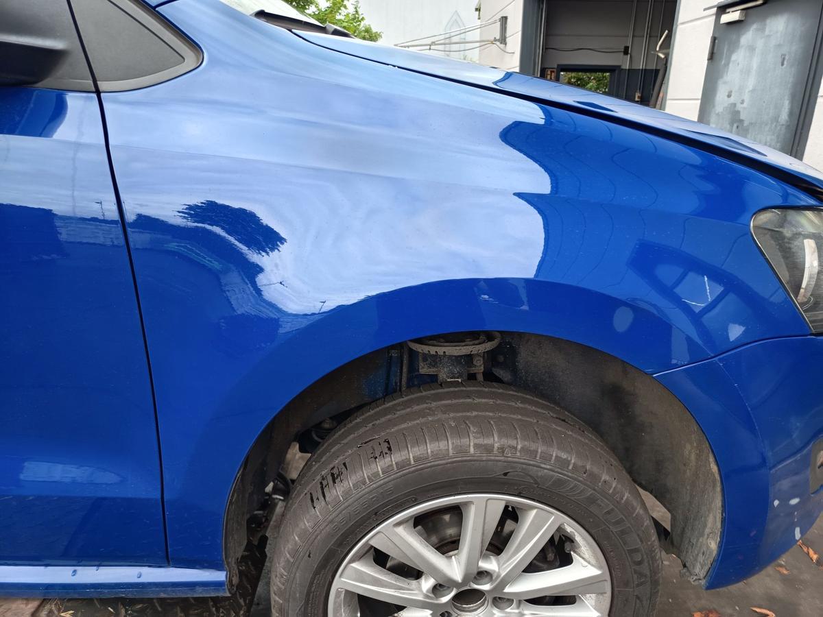 VW Polo V 6R original Kotfl&uuml;gel rechts Seitenteil D5E Meerblau Bj 2012