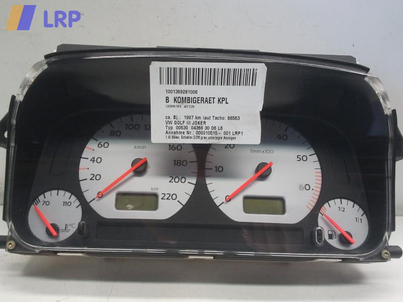 VW Golf III Bj.1997 Kombiinstrument 1H0919865A Motometer 6160633110