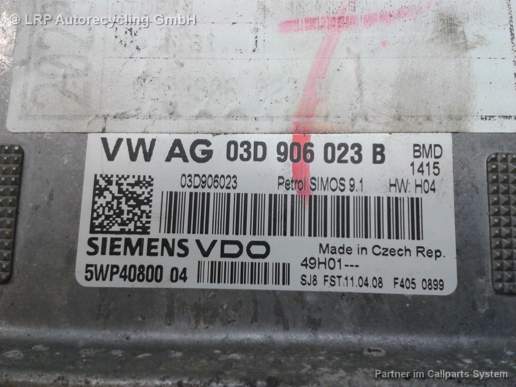 VW Fox 5Z Steuergerät Motor 03D906023B 5WP4080004 VDO SIEMENS BJ2008