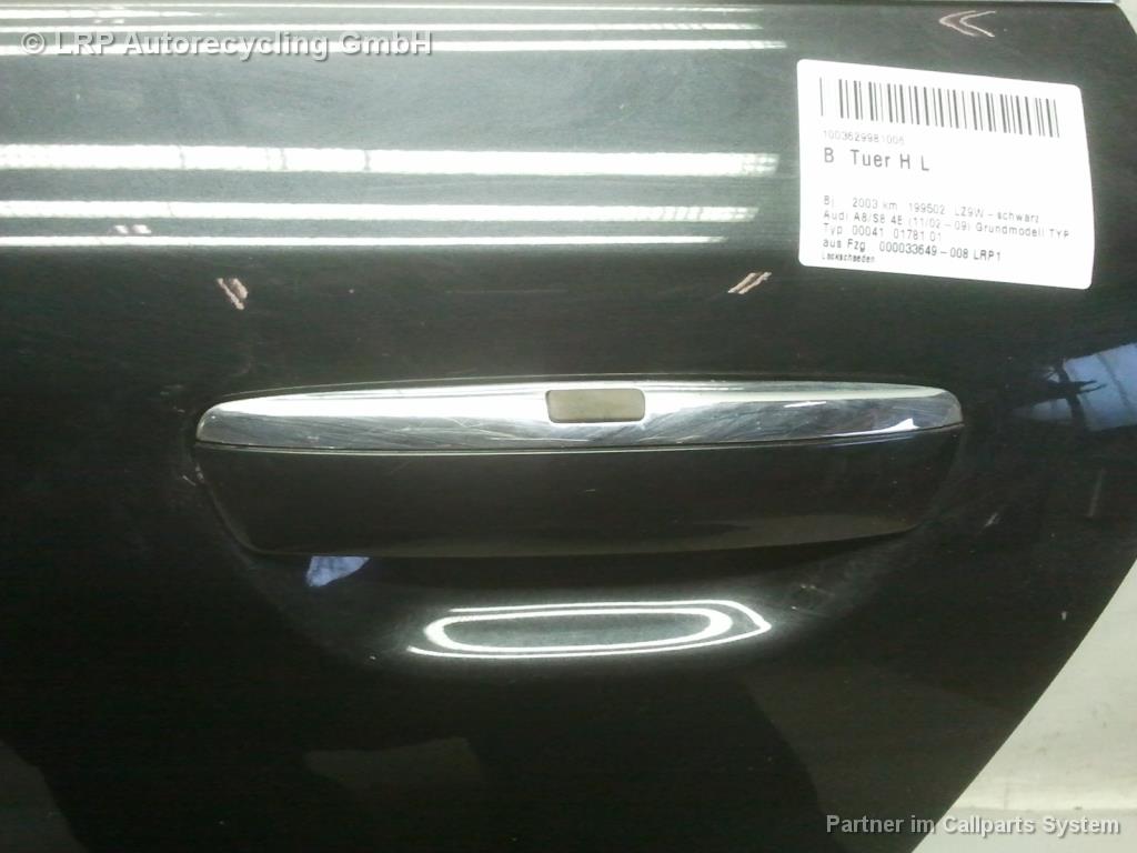 Audi A8 4E D3 Bj.2003 Tür hinten links schwarz LZ9W 4E0833051C