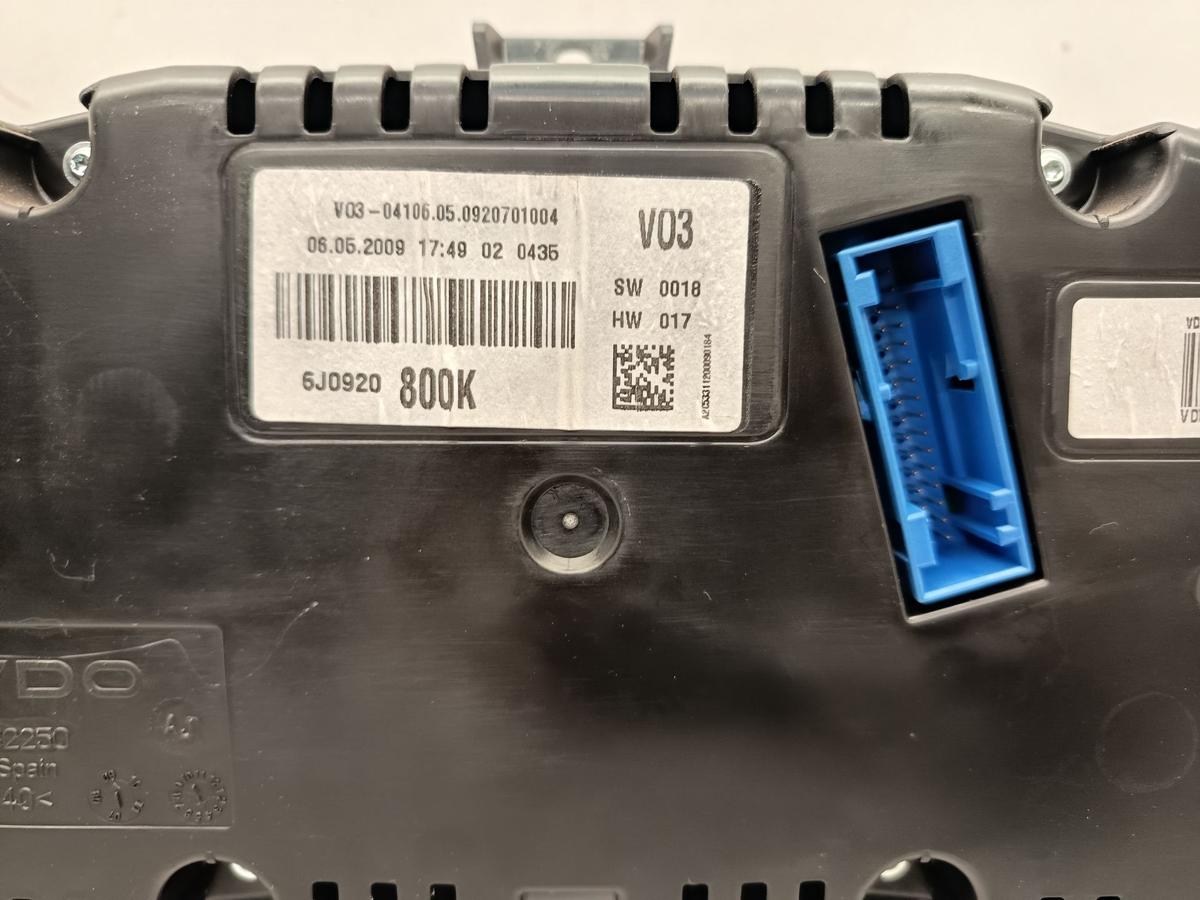 Seat Ibiza 6J original Kombiinstrument Tacho 6J0920800K Baujahr 2009