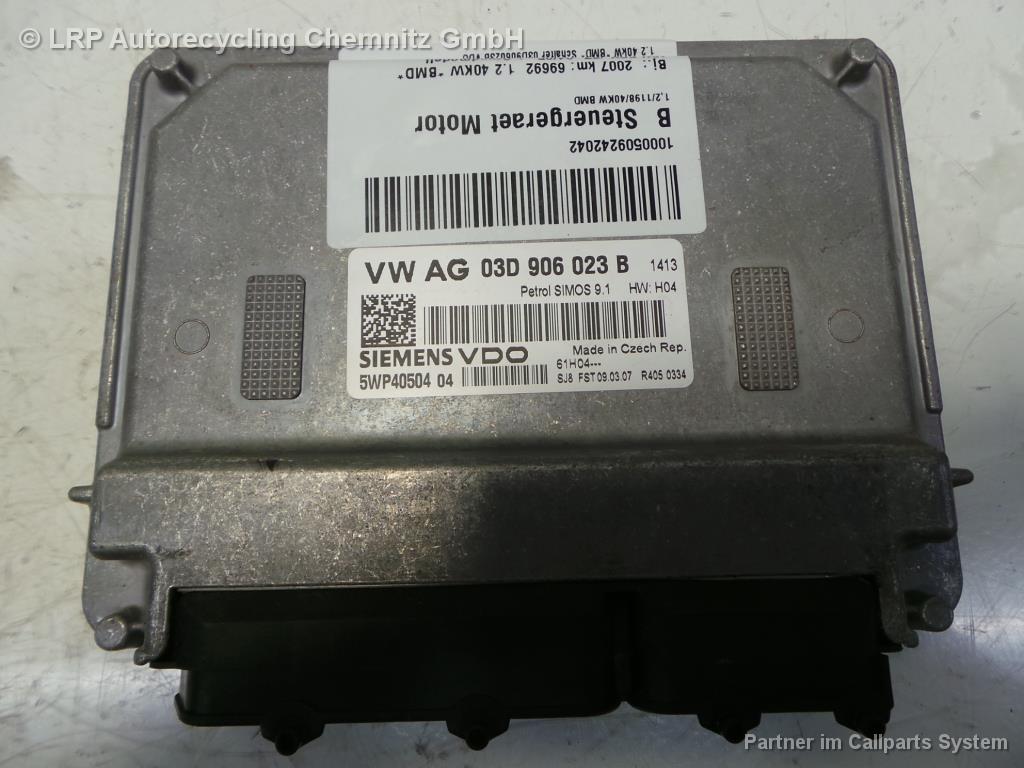 VW Fox 5Z Bj 2007 Steuergerät Motor 03D906023B Motorsteuergerät VDO 1.2 BMD