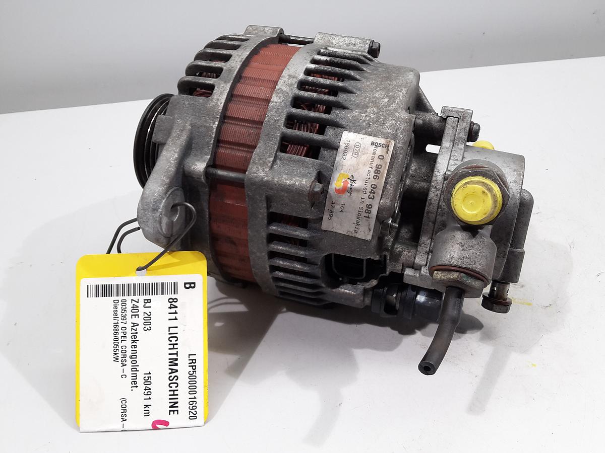 Opel Corsa C orig Lichtmaschine Generator 1686ccm 55kw 100A Bj 2003