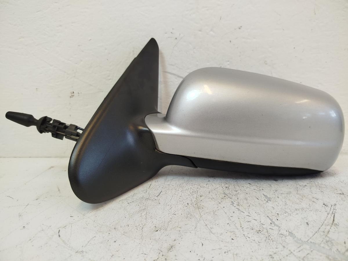 Seat Leon 1M Aussenspiegel links Seitenspiegel manuelle Verstellung LS7N silber