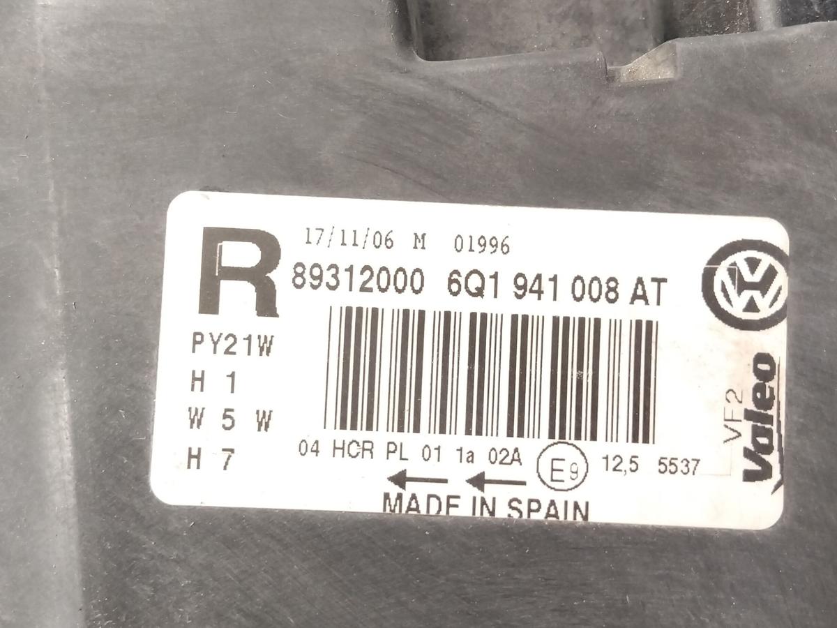 VW Polo 9N3 original Scheinwerfer rechts Valeo mit LWR Bj.2006