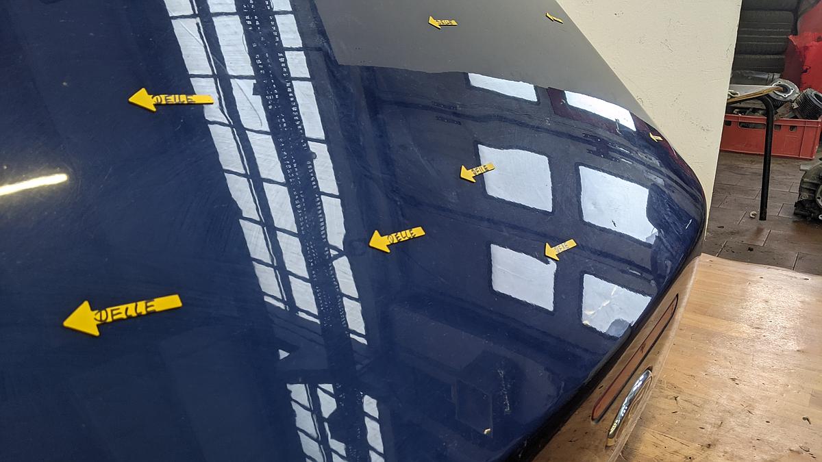 Ford Focus Cabrio II DB3 Heckklappe Kofferraumklappe Catania Blau met Hagelschaden