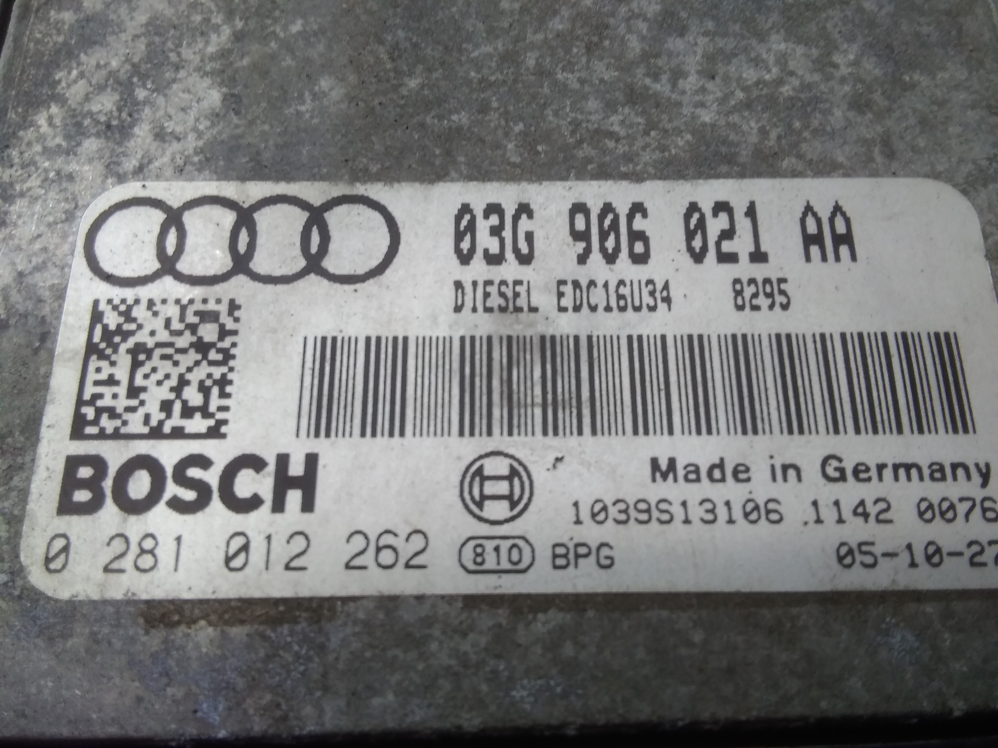 Audi A3 8P Bj.2006 Motorsteuergerät 0281012262 2.0TDI 103kw *BMM* DSG