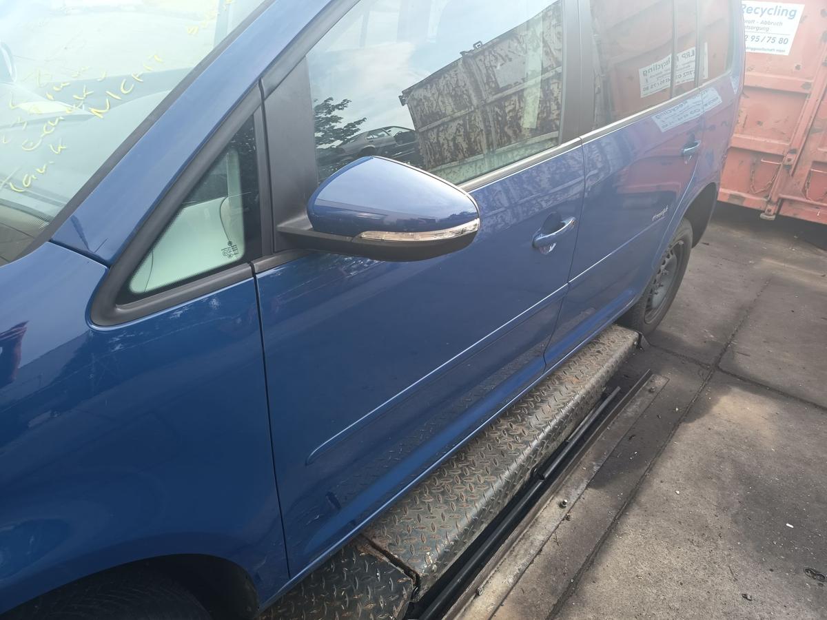 VW Touran GP 1T original T&uuml;r vorn links Fahrer Rohbau L5M Indienblau Bj 2009
