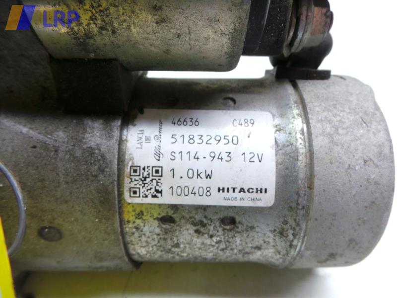 Fiat Panda 169 Anlasser Starter 51832950 100408 HITACHI 1.2 44kw BJ2010