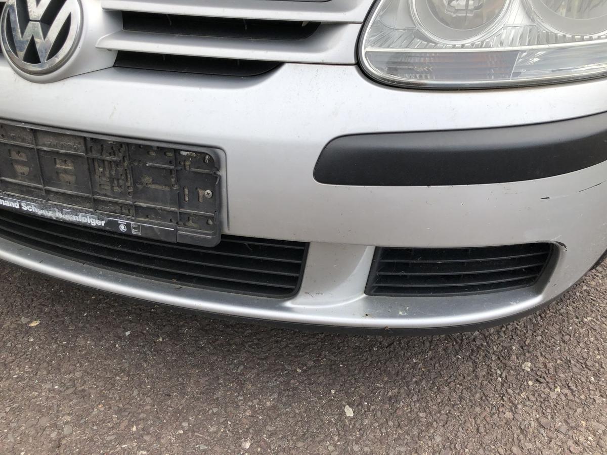 VW Golf 5 1K Sto&szlig;f&auml;nger vorn Frontsch&uuml;rze Sto&szlig;stange LA7W Reflexsilber Metallic