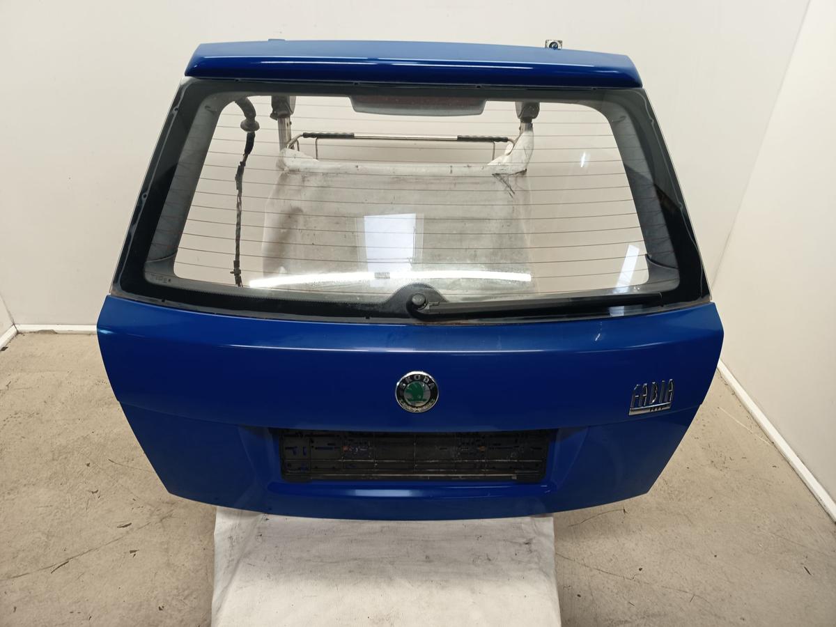 Skoda Fabia 6Y Limo ab 2005 original Heckklappe mit Scheibe LF5K Dynamic Blue