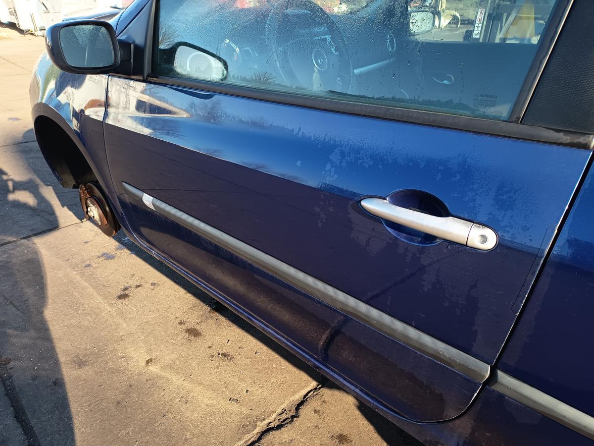 Renault Clio III orig T&uuml;r links 3trg Fahrert&uuml;r NV432 Blau Bj 2006