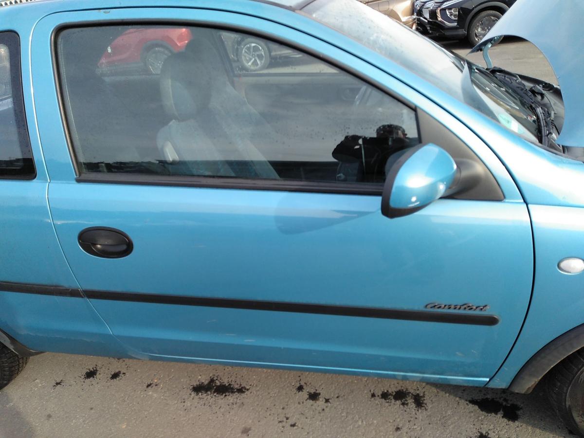 Opel Corsa C T&uuml;r vorn rechts Beifahrert&uuml;r 3-T&uuml;rer breezeblaumetallic Z20N Bj.2000