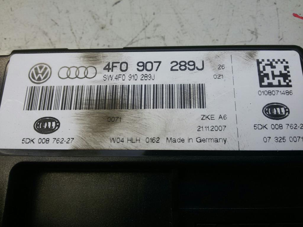 Audi A6 4F Steuergerät Bordnetz hinten 4F0907289J SW: 4F0910289J Bj.2008