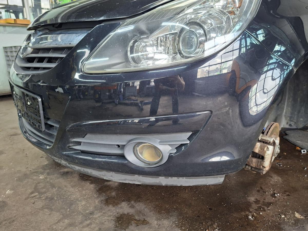 Opel Corsa D orig Stoßfänger Stoßstange vorn 2HU Saphirschwarz Metallic Bj 2007