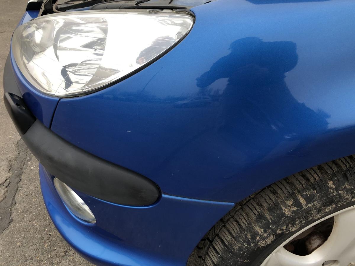 Peugeot 206CC Typ 2D Kotfl&uuml;gel vorn links Fahrerseite KMF Poseidon Blau Metallic