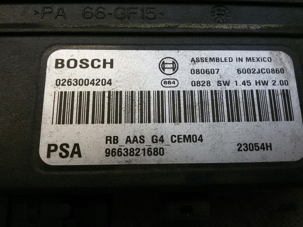 Citroen Berlingo B9 Steuergerät PDC Parkhilfe 9663821680 0263004204 BOSCH BJ2008