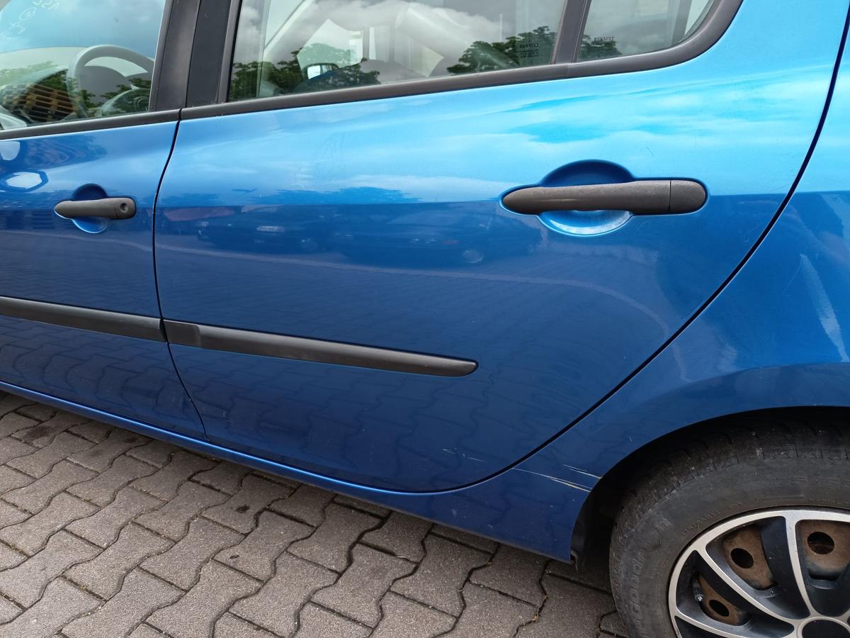 Renault Clio III orig Tür hinten links 5türer TEI45 Blau met Bj 2006
