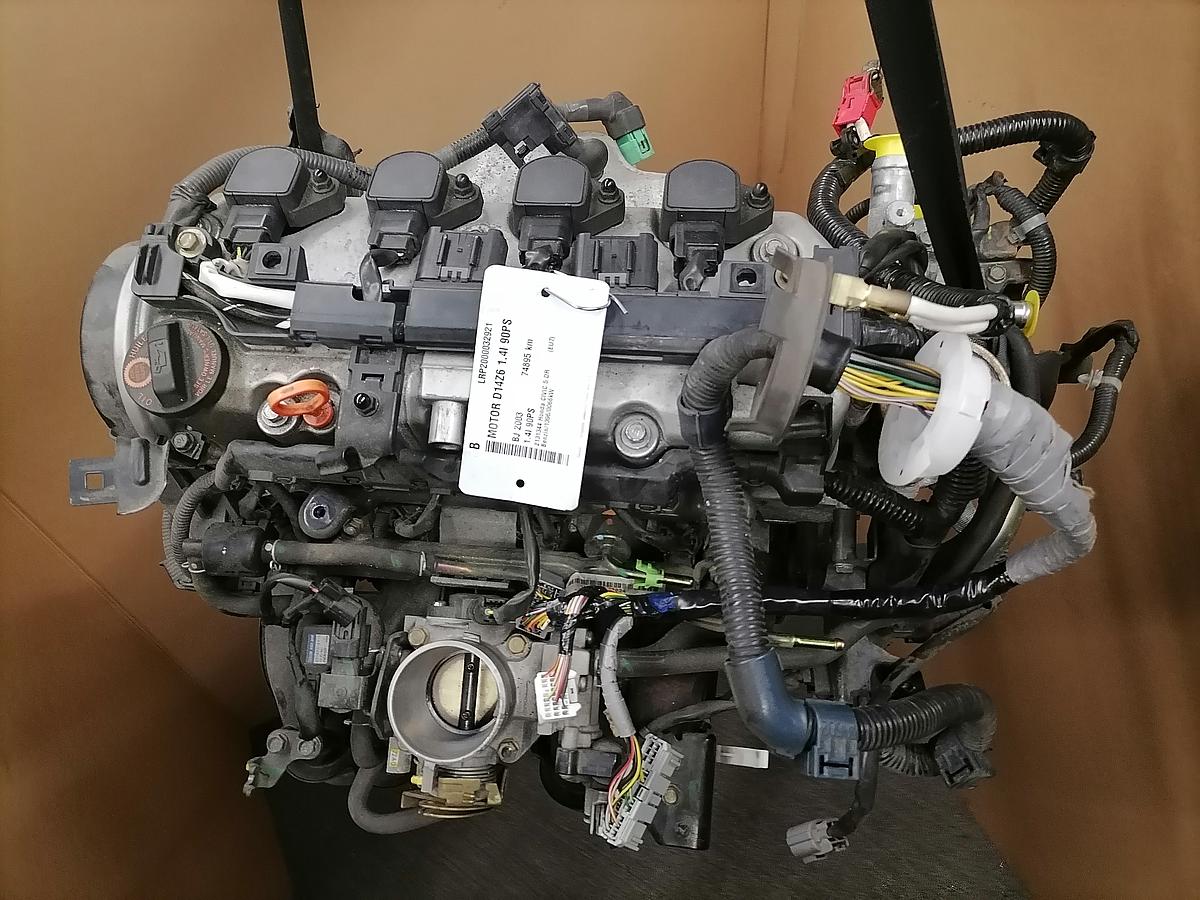 Honda Civic EU7 BJ03 gebrauchter D14Z6 Motor 1.4 66KW 74.895Km engine
