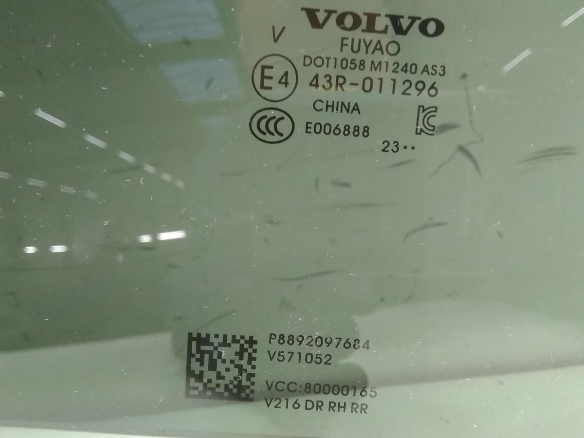 Volvo EX30 original Scheibe Türscheibe Tür rechts hinten abgedunkelt BJ2024