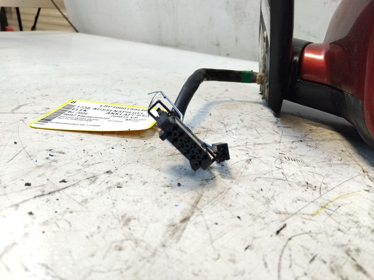 Skoda Octavia 1Z Au&szlig;enspiegel rechts Flamencorot elektrisch anklappbar BJ2006