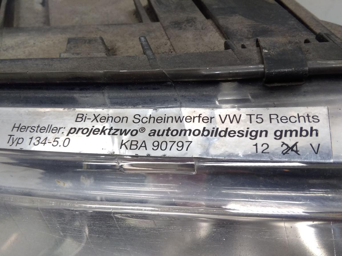 VW T5 Bi Xenon Scheinwerfer rechts projektzwo Bj.2006 134-5.0 KBA90797