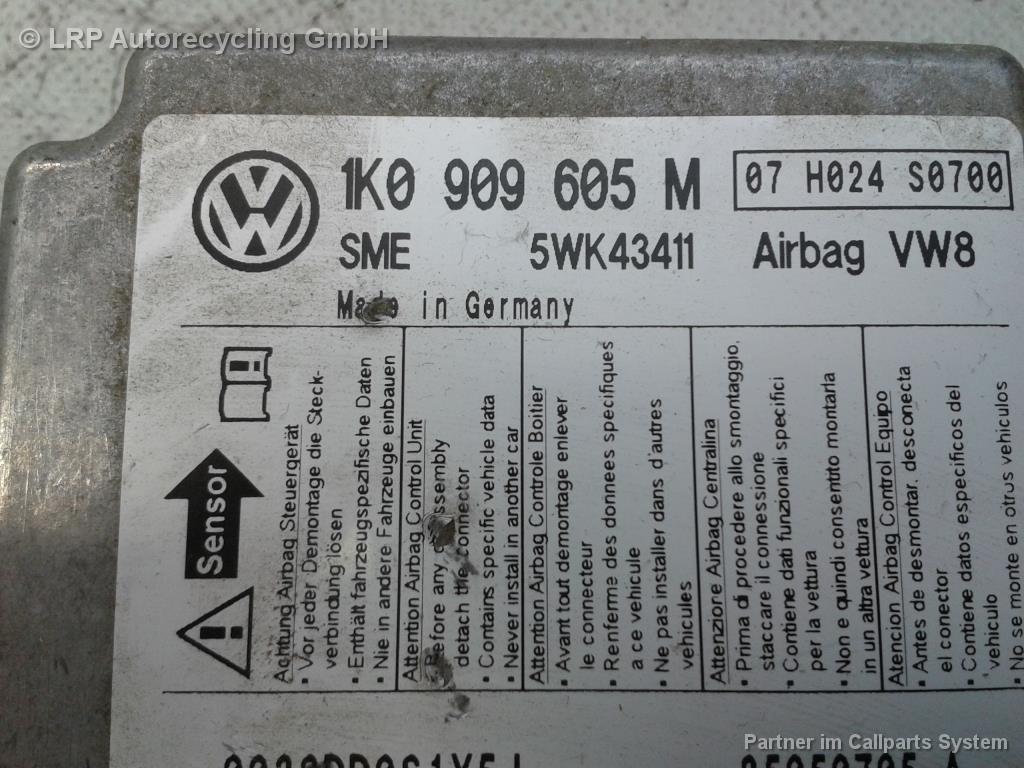 Skoda Octavia II 1Z BJ2005 Steuergeraet Airbag 1K0909605M SME 5WK43411