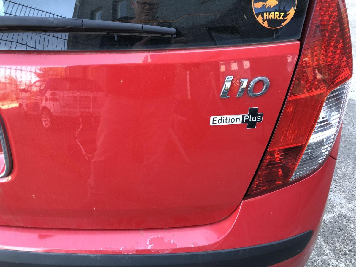 Hyundai i10 PA Heckklappe mit Heckscheibe im Rohbau Anrostungen H4 Electric Red