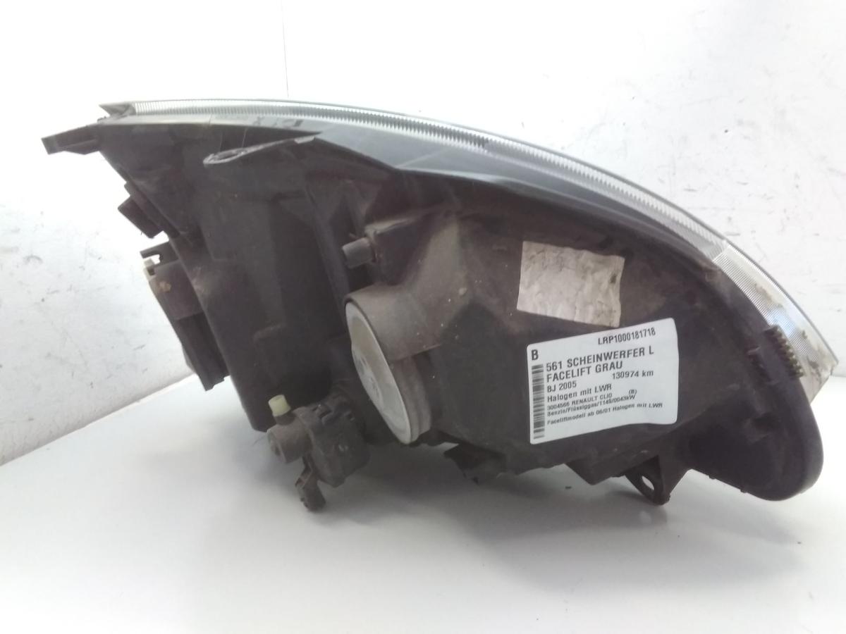 Renault Clio 2 original Scheinwerfer links Hella grau mit LWR Facelift BJ2005