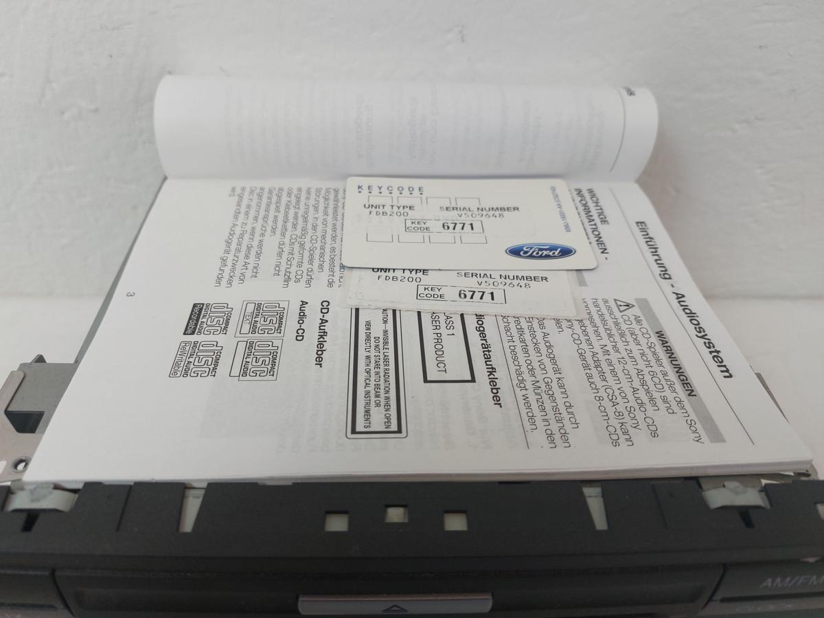 Ford Fusion JU2 Autoradio Radio CD Ford 6000CD mit Test mit Code