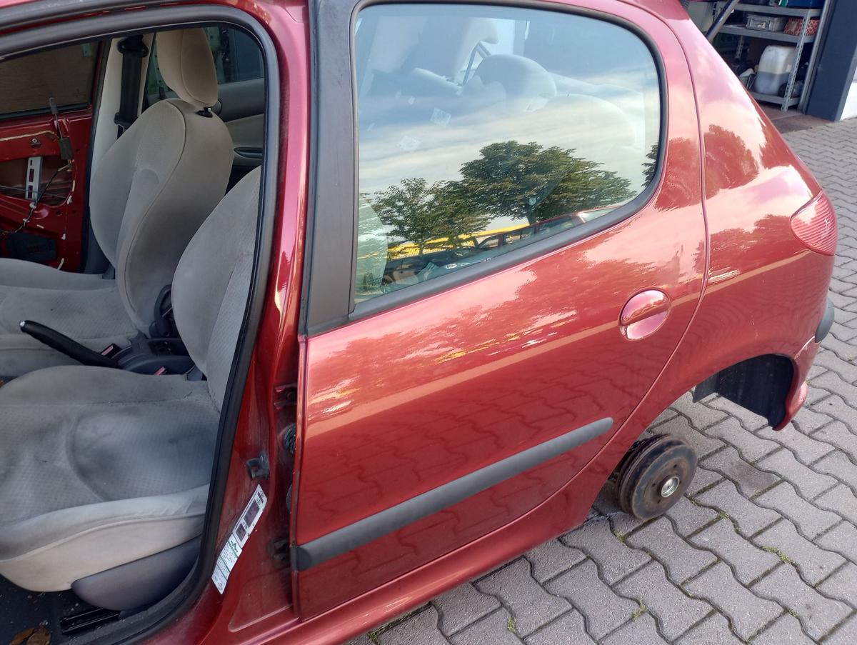 Peugeot 206 original Tür hinten links Fond EKQ Luziferrot Bj 2004