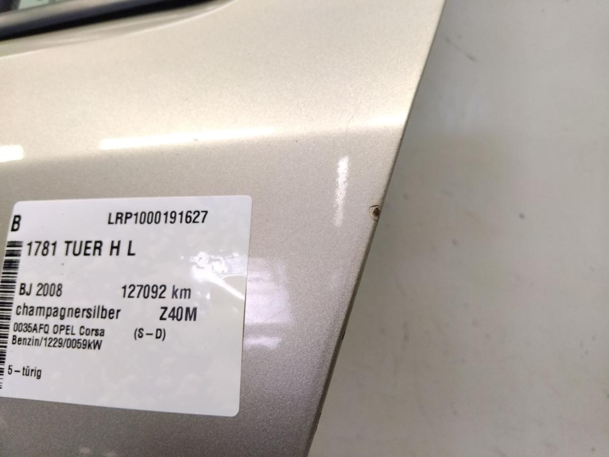 Opel Corsa D Tür hinten links champagnersilber Z40M BJ2008
