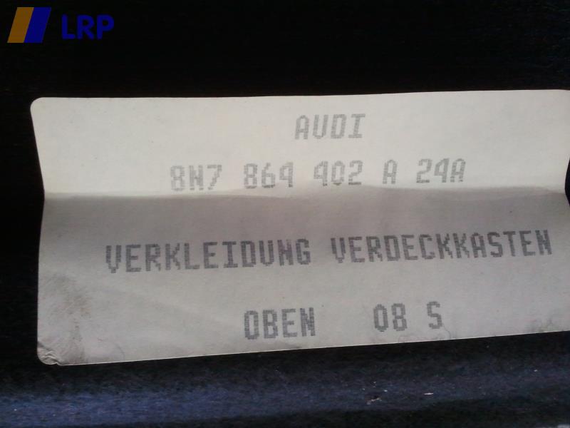 Verdeck M. Gestaenge 8N7871011DC05 N.L. Audi Tt Coupé/Roadster Roadster BJ: 1998