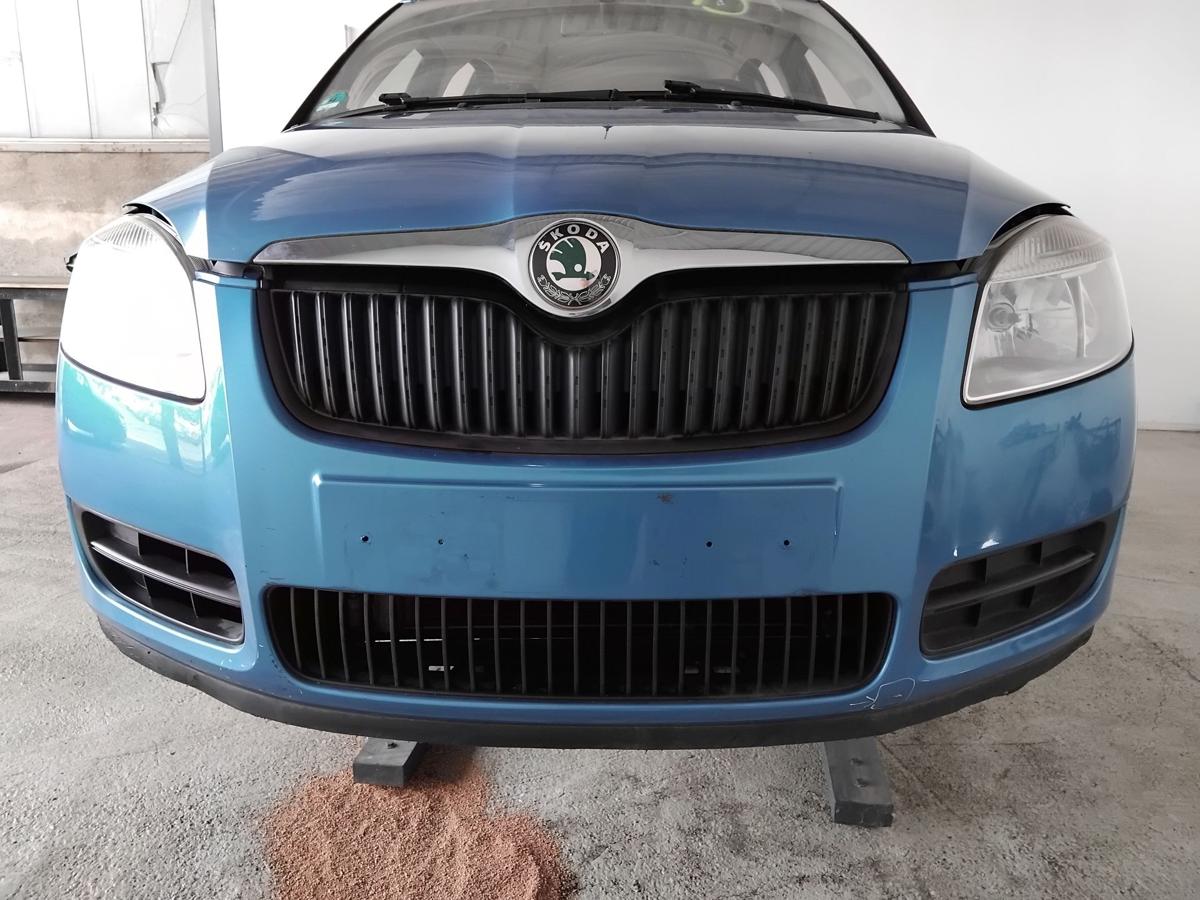 Skoda Roomster 5J original Stoßstange Stossfänger vorn beschädigt BJ2009 LF5S Indigoblaumetallic
