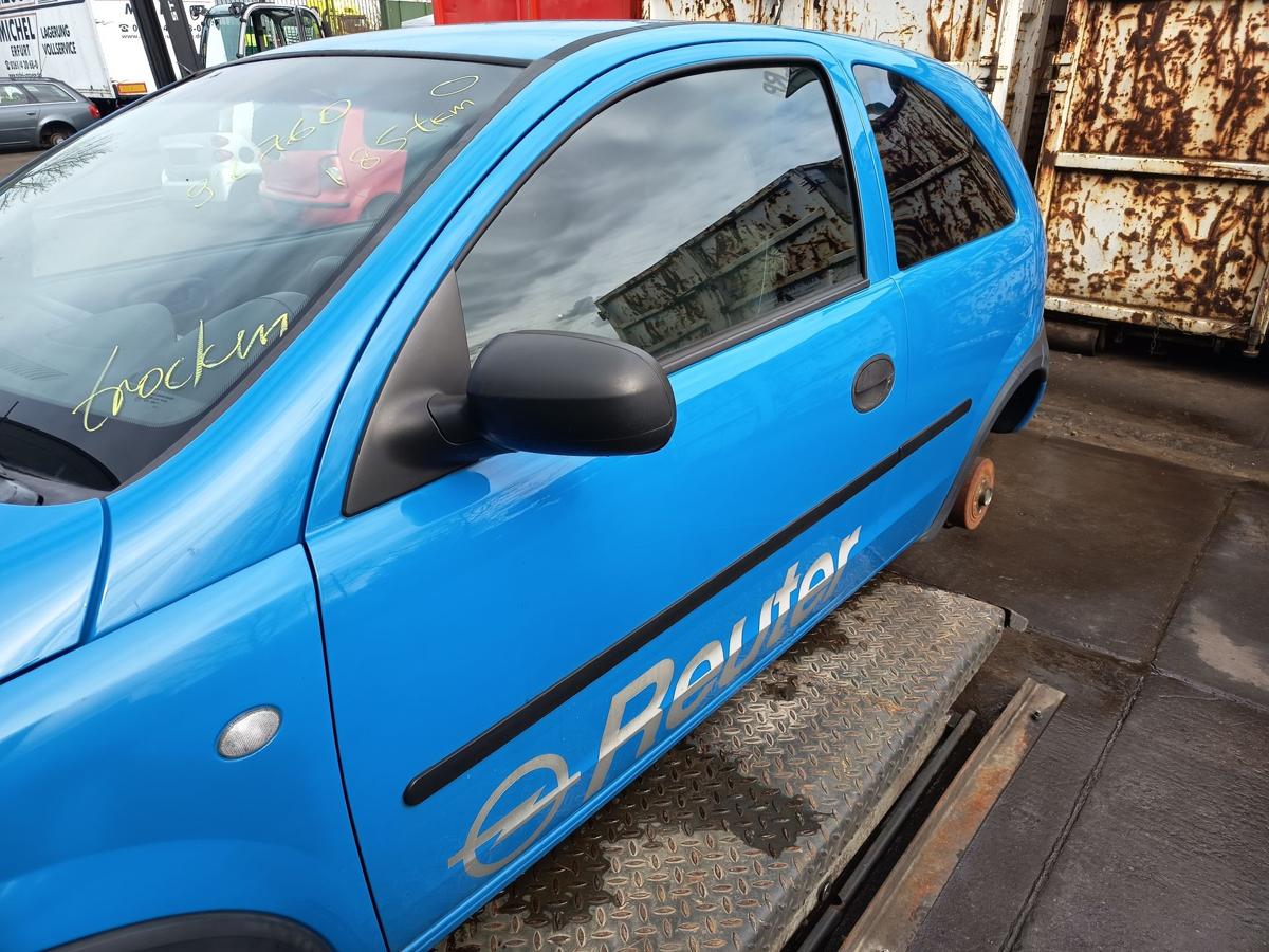 Opel Corsa C 3t&uuml;rer original T&uuml;r links Fahrer Z20A Arubablau Bj 2001