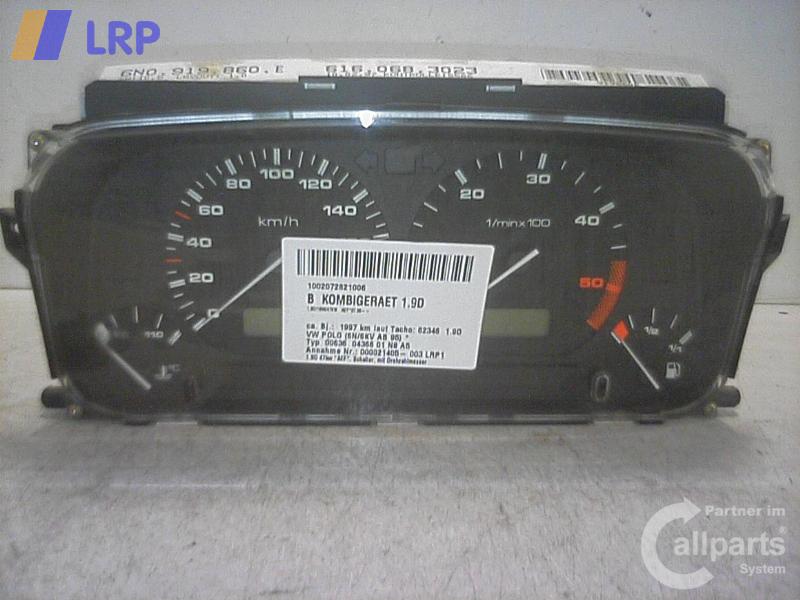 VW Polo 6N1 Tacho Kombiinstrument 6N0919860E 6160683023 MOTORMETER BJ1997