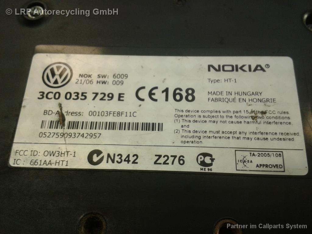 VW Passat 3C BJ2006 Steuergerät Telefon Freisprech 3C0035729E