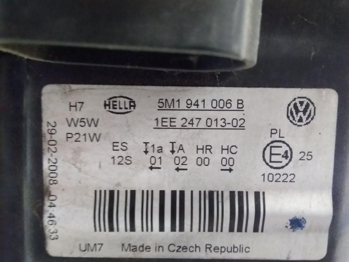VW Golf Plus 5M original Scheinwerfer rechts Halogen mit LWR BJ2008