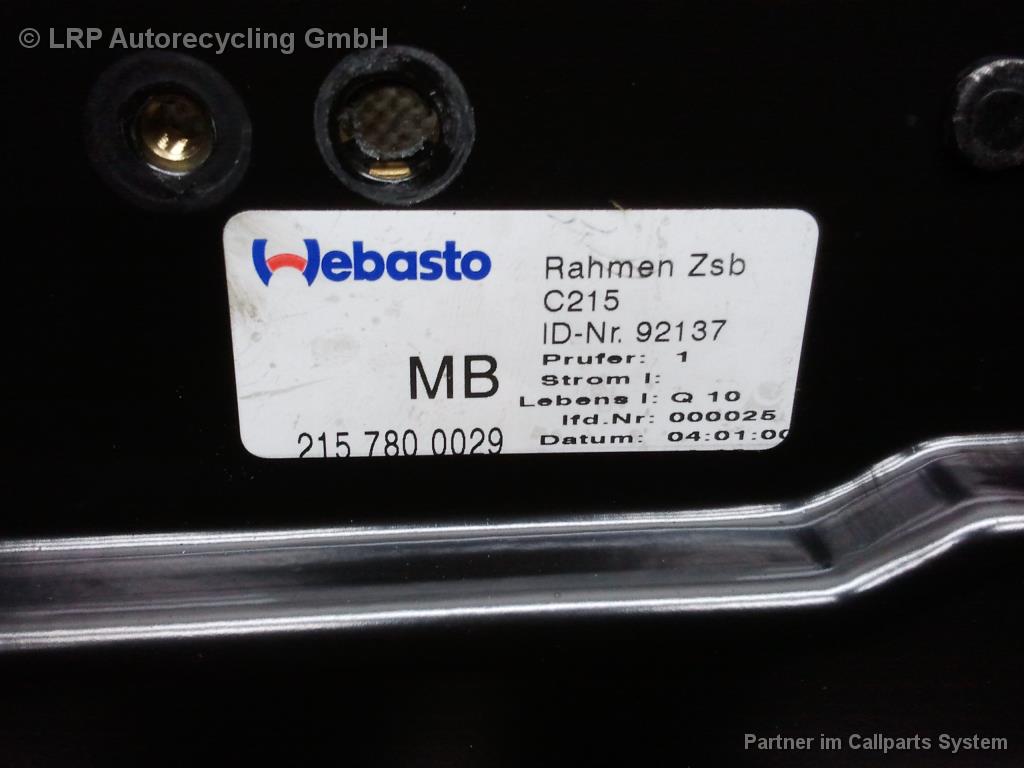 Mercedes Benz C215 Schiebedach mit Rahmen 2157800029 original