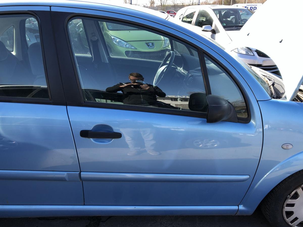 Citroen C3 Typ F T&uuml;r vorne rechts Beifahrert&uuml;r Rohbau KMY Lucia Blau Metallic