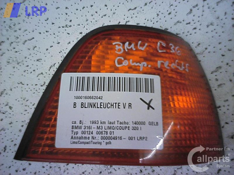 BMW 3er E36 Compact BJ 1993 Blinker vorn rechts Blinkleuchte Gelb 1387044