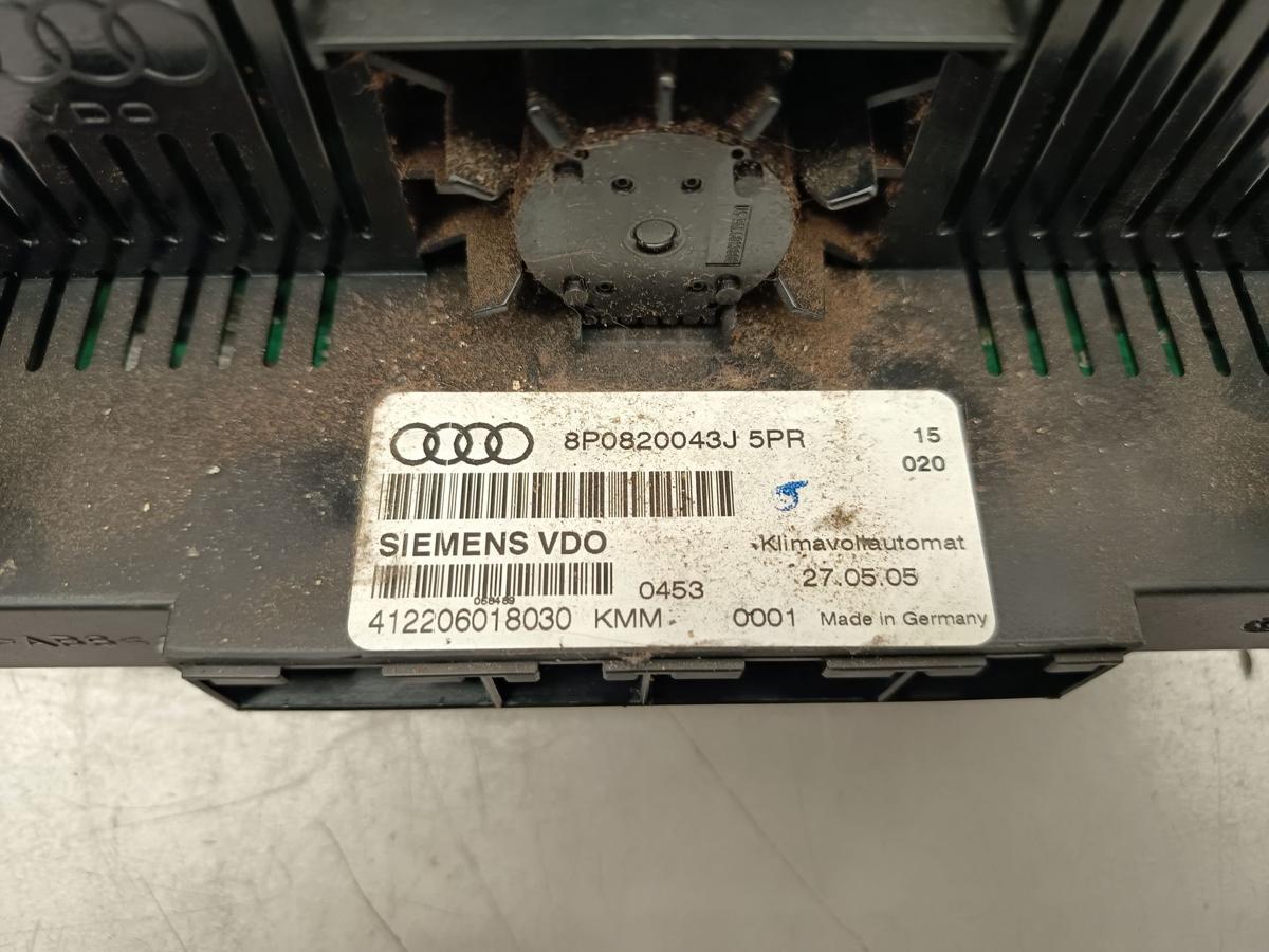 Audi A3 original Klimabedienteil Heizungsbet&auml;tigung Climatronic 8P0820043J Bj 05