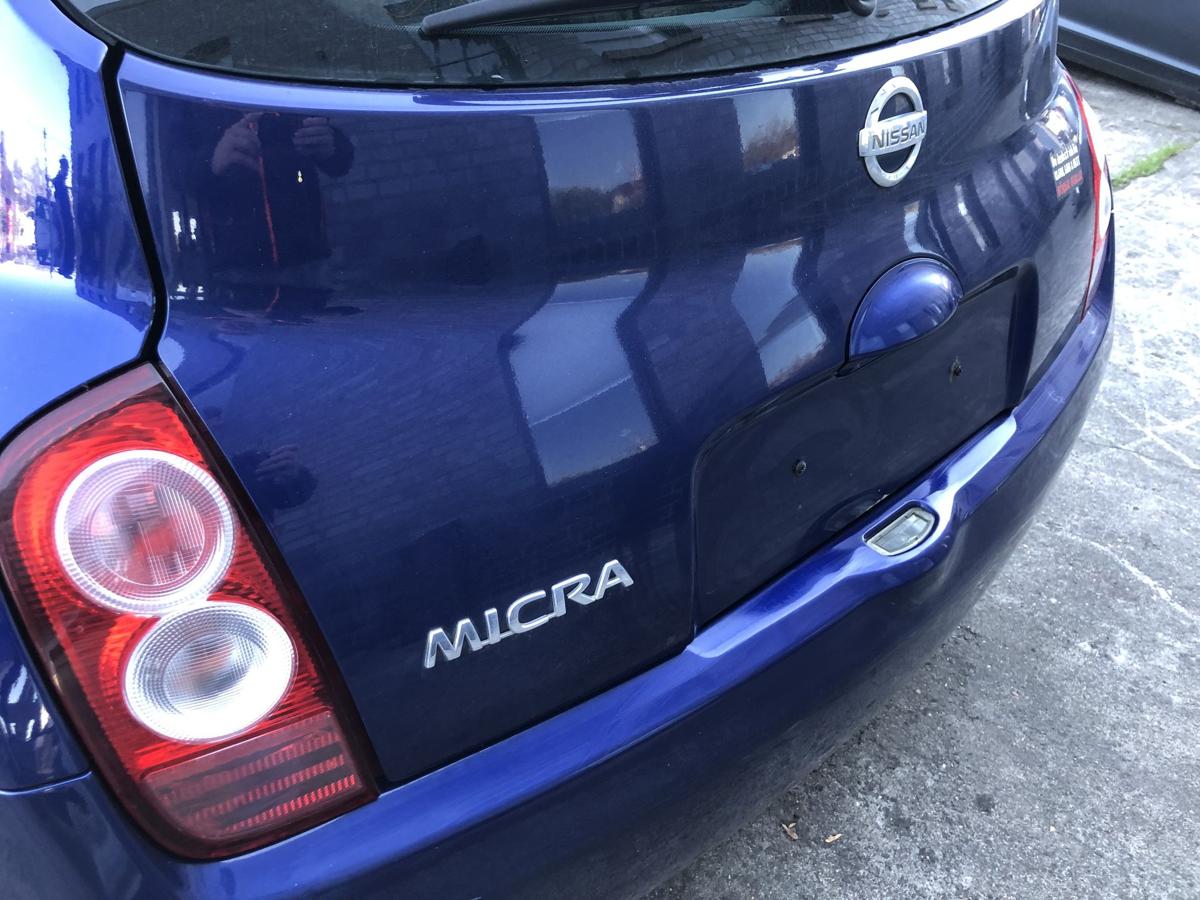 Nissan Micra K12 Heckklappe mit Heckscheibe Kofferklappe BW6 Dark Blue Perl