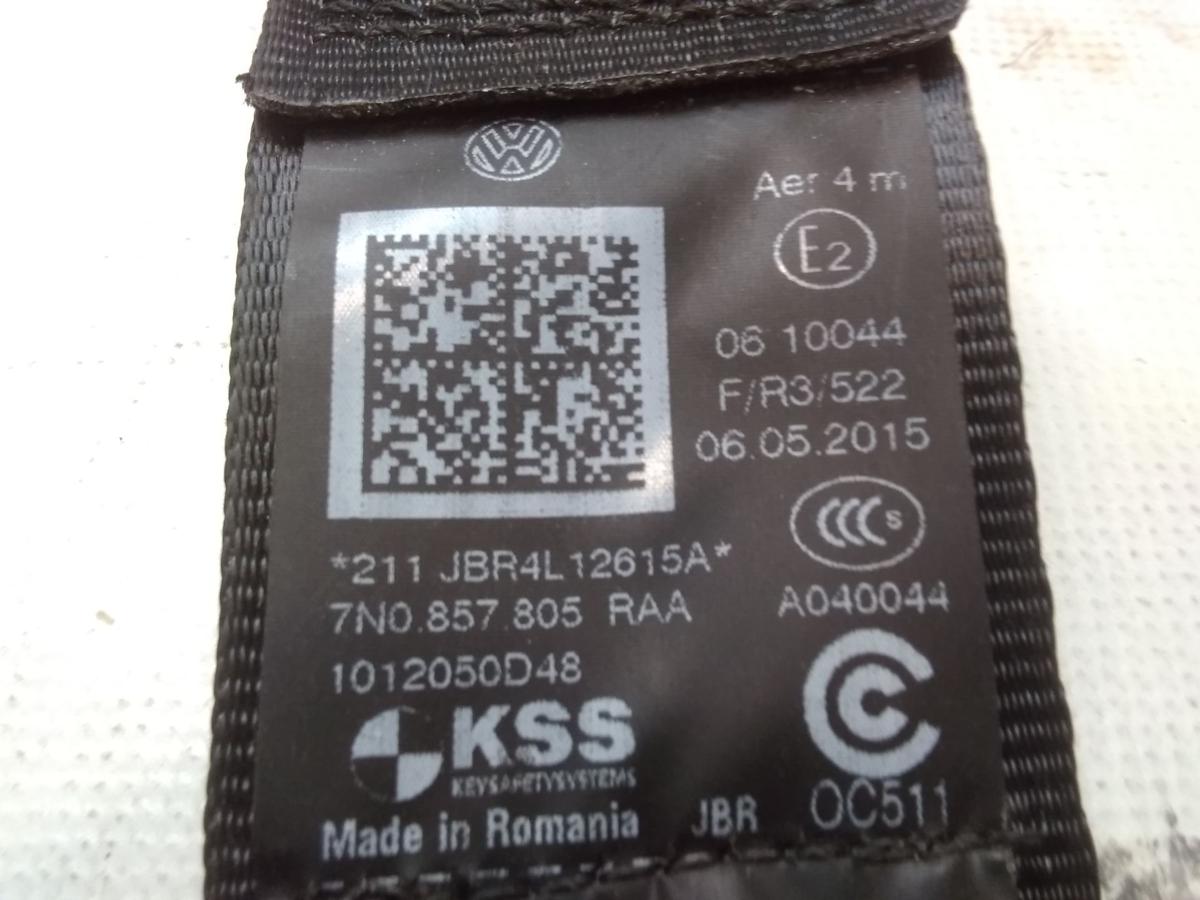 Seat Alhambra 7N original Sicherheitsgurt mitte links schwarz Bj.2015