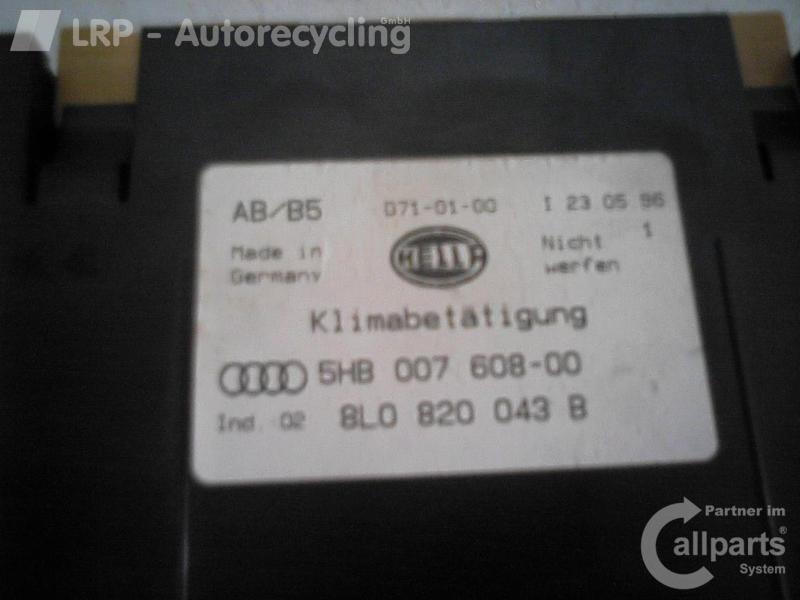 Audi A3 8L Heizungsregulierung Klimabedienteil 8L0820043B 5HB00760800 HELLA 1998