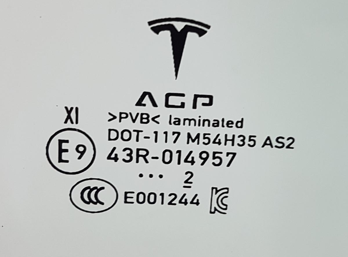 Tesla Model X T&uuml;rscheibe vorn rechts in gr&uuml;ncolor Bj2022 VSG Verbundglas