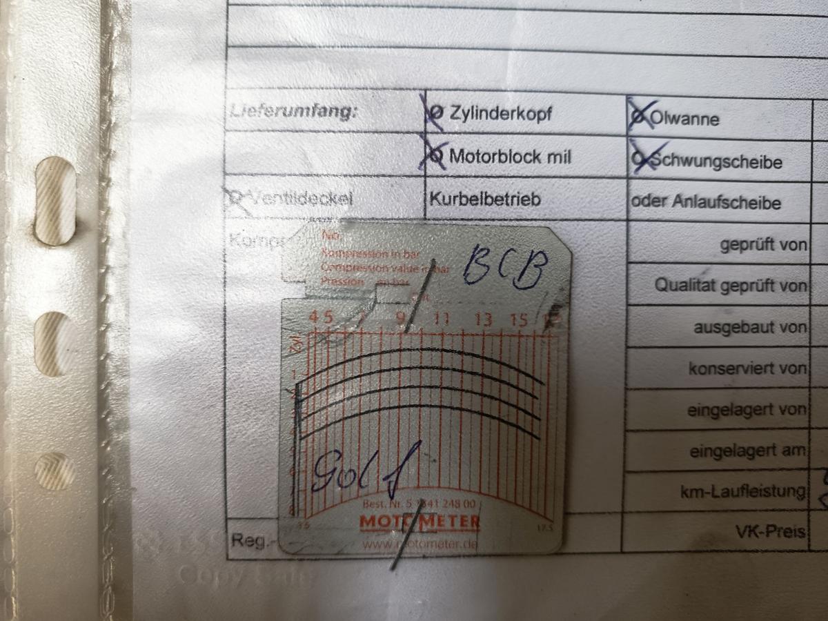 VW Golf IV original geprüfter Motor BCB 1,6L 77KW Benzin 82.000KM Bj 2002