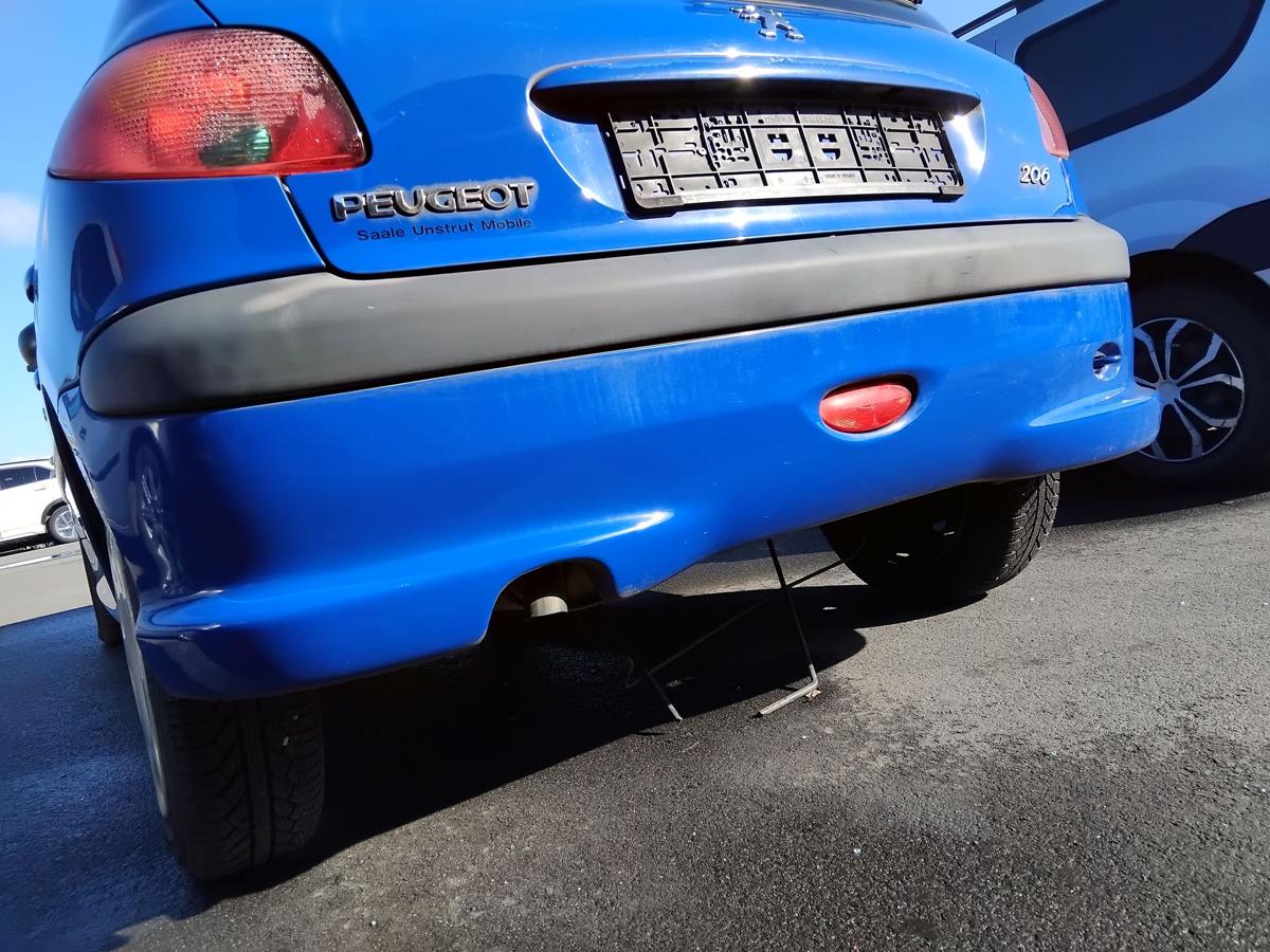 Peugeot 206 original Sto&szlig;stange Sto&szlig;f&auml;nger hinten EGJ Blau Santorin BJ2005